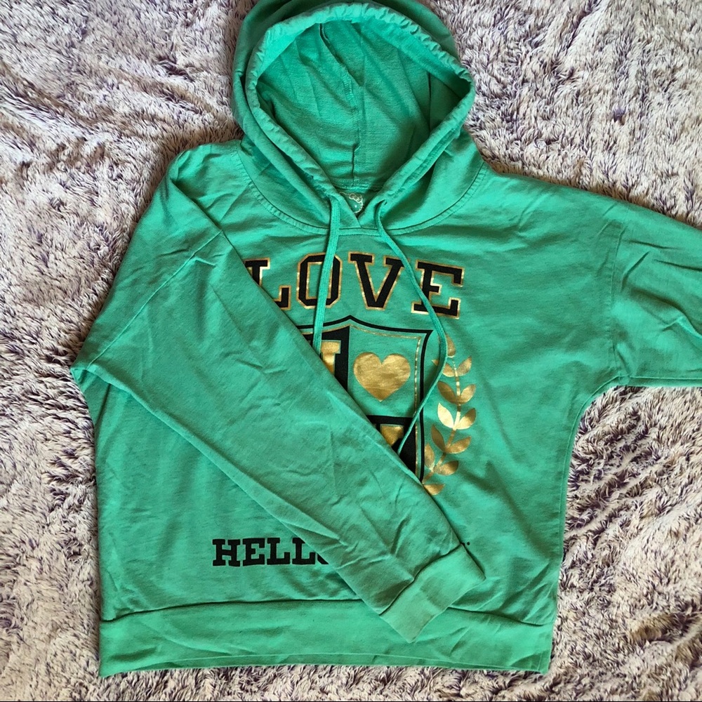 Hello kitty teal/sea foam green colored hoodie